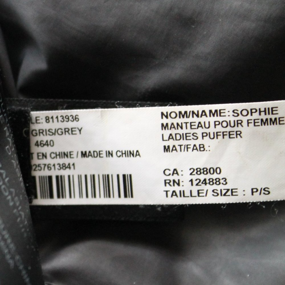 Rudsak Sophie Down Coat with Leather Belt / Small / Grey Black Down - Picture 15 of 16